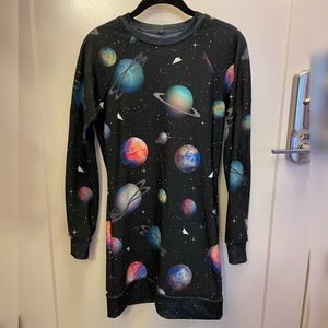 Blackmilk paper universe galaxy sweatshirt dress. Size XS